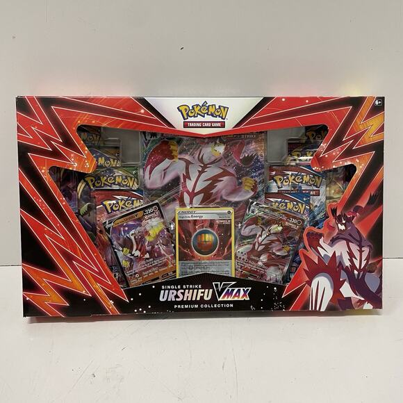 Pokemon Single Strike Urshifu VMAX Premium Box Pokemon Cards 2021 Red - Picture 1 of 3